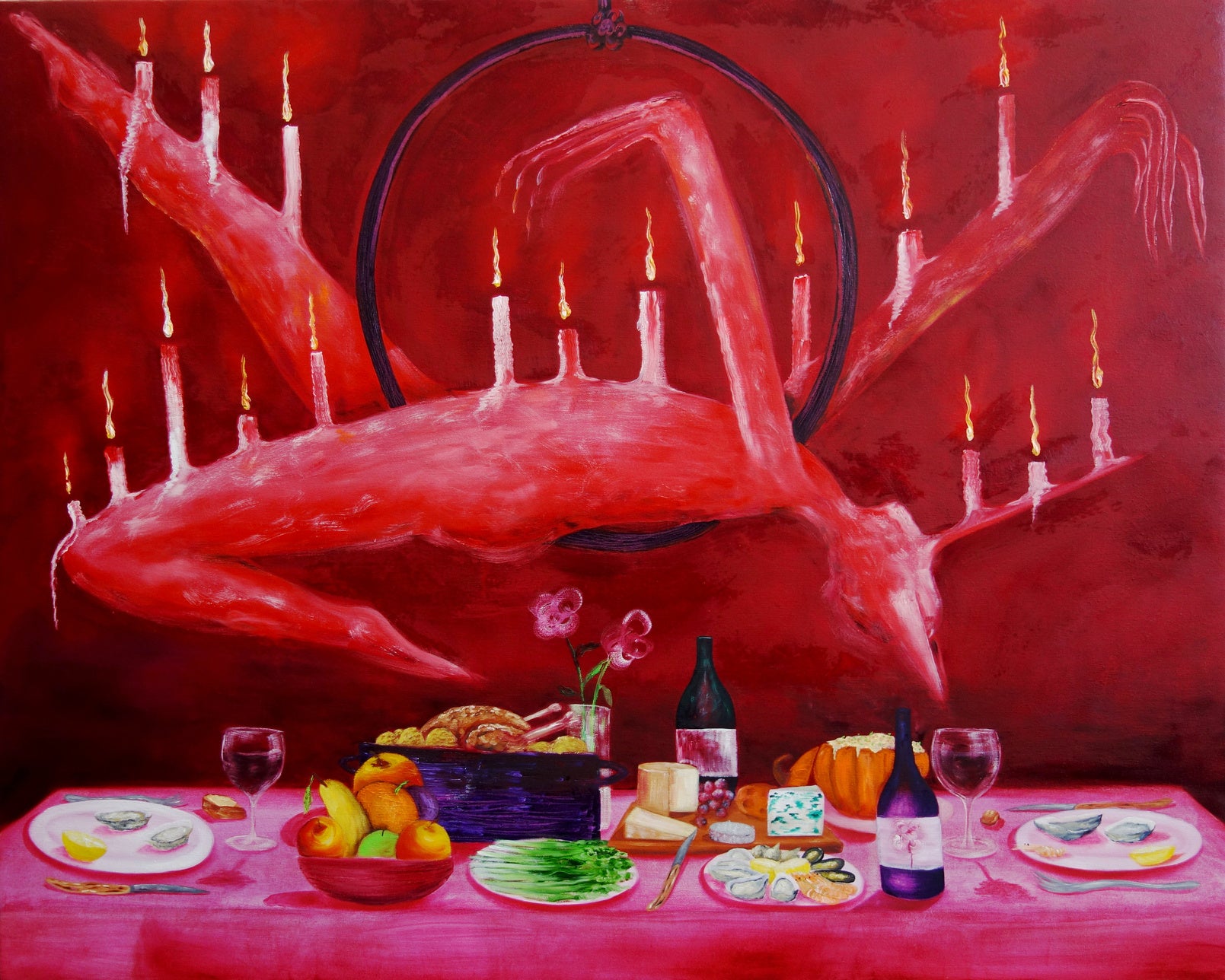 Hugo Baudouin Un dîner aux chandelles For Sale