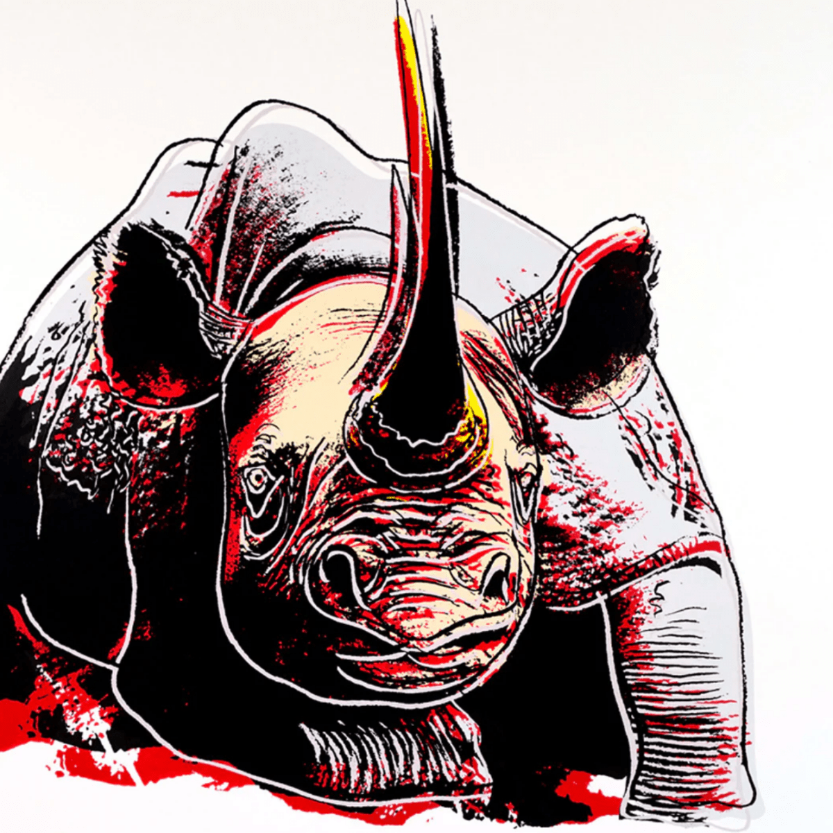 After Warhol, Black Rhinoceros - Guy Hepner Editions