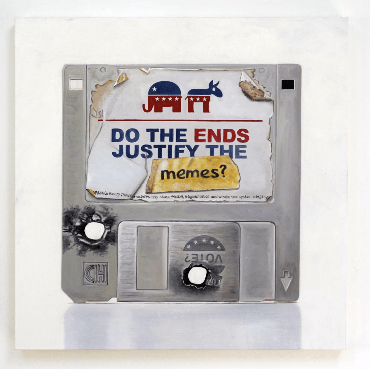 Arlo Sinclair Ends Justify The Memes (3.5" Disk), 2025 - Guy Hepner Editions
