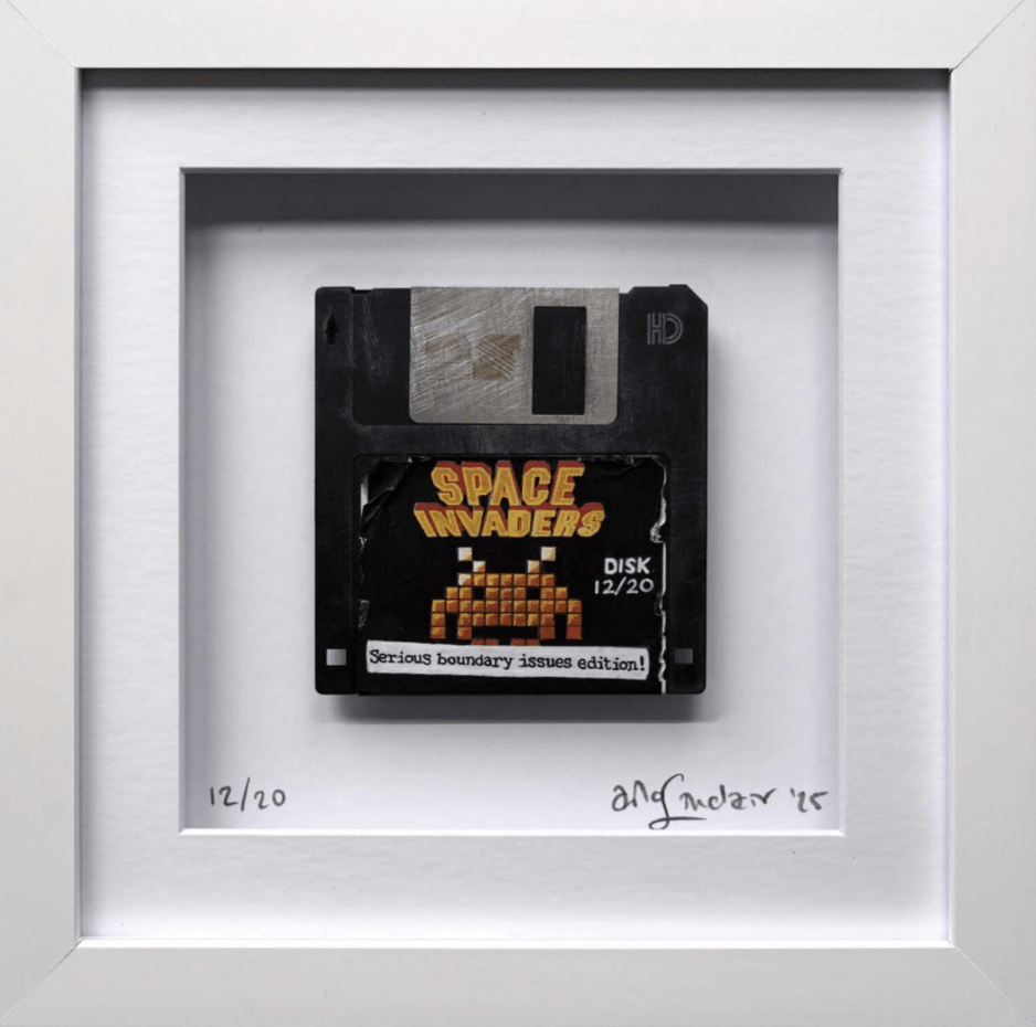 Arlo Sinclair Space Invaders: Boundaries - 3.5” Black, 2025 - Guy Hepner Editions