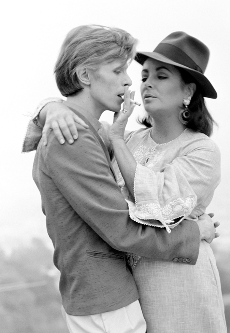 David Bowie with Elizabeth Taylor, 1975 - Guy Hepner Editions