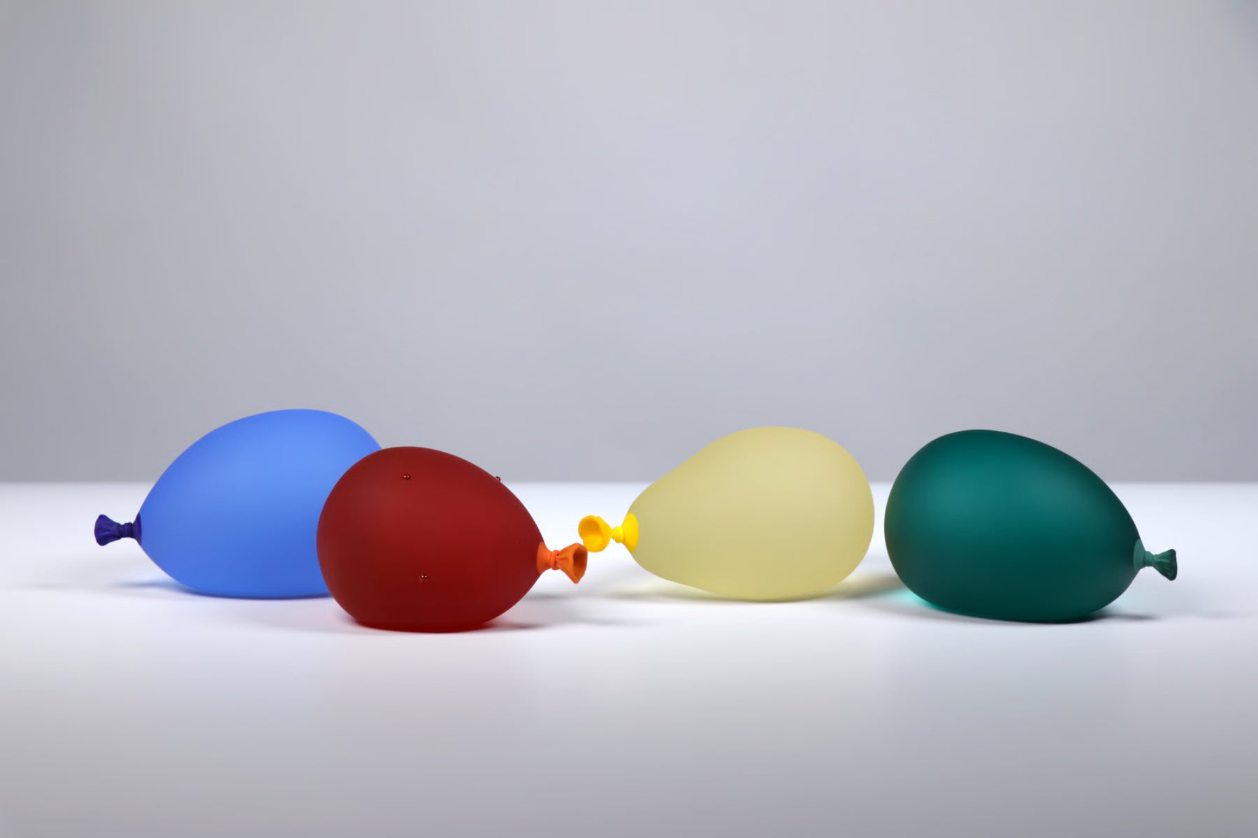 Dylan Martinez Water Balloon Group 2 - Cool Breeze, Sunset Orange w/ droplets, Yellow, Forest Green