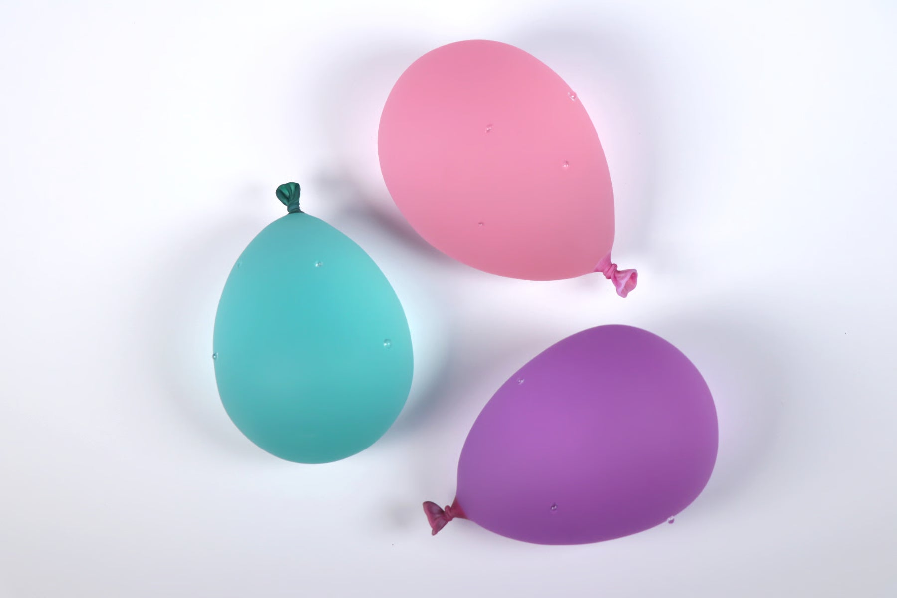 Dylan Martinez Water Balloons Trio 1 - Light Green w/ droplets, Pink w/ droplets, Purple w/ droplets