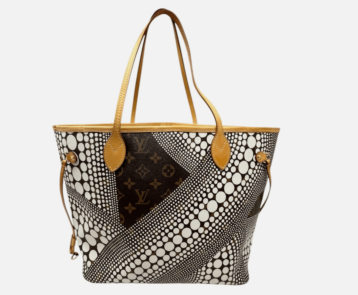 (Remaining) Yayoi Kusama: Louis Vuitton Vintage Monogram Neverfull MM Yayoi Kusama Tote Bag - Guy Hepner Editions