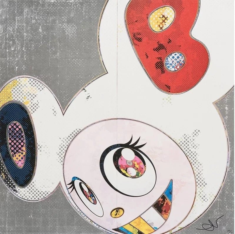 Takashi Murakami DOB in Pure White Robe (Navy and Vermilion), 2013 - Guy Hepner Editions