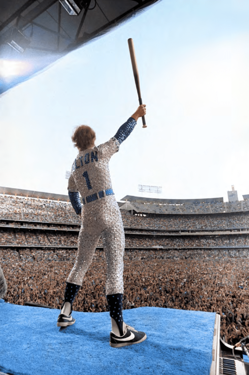 Terry O'Neill, Elton John at Dodger Stadium, colourised, 1975 - Guy Hepner Editions